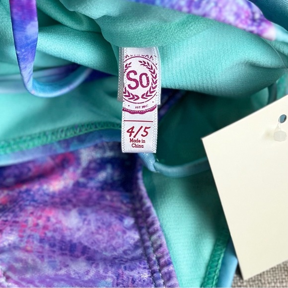 🛑KEPT🛑 SO Mermaid Girls Swimsuit Bathing Suit 4/5 - Picture 3 of 6